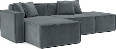 Диван угловой Mebel-Ars Модульный Модион (велюр серо-синий HB-178/26)