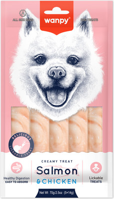 Лакомство для собак Wanpy Нежное пюре из лосося и курицы (70г)