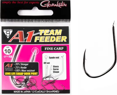 Набор крючков рыболовных Gamakatsu A1 Team Feeder Hooks Fine Carp 10 / 185077-010 (15шт)