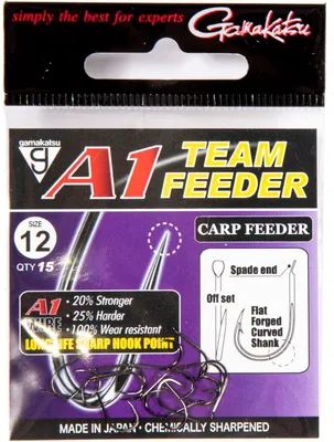 Набор крючков рыболовных Gamakatsu A1 Team Feeder Hooks Carp Feeder 12 / 185078-012 (15шт)