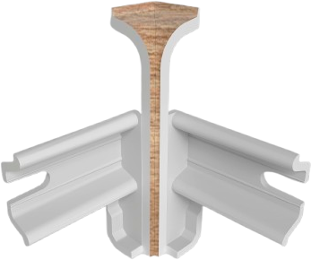 Уголок для плинтуса КТМ-2000 Внутренний Классик 80мм (2шт, флоупак, дуб мокка)