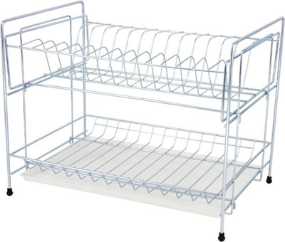 Сушилка для посуды ТД Метиз Разборная 2-х ярусная 390x236x300мм с поддоном (хром)