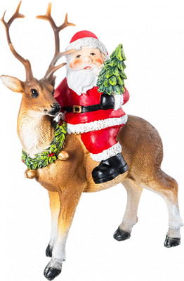 Статуэтка Elan Gallery Дед мороз с оленем / 101359