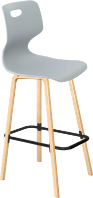 Стул барный Sheffilton SHT-ST58/S94 A5-7 ( серый/прозрачный лак/черный муар)