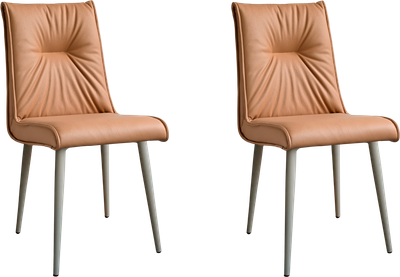 Набор стульев ДСВ Сенатор (2 шт, кожа коричневая/опора бежевая)