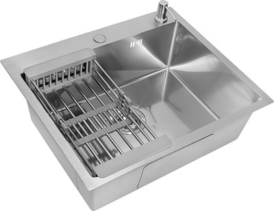 Мойка кухонная Basic CL DS Decor 60x50 (сатин, коландер, дозатор)