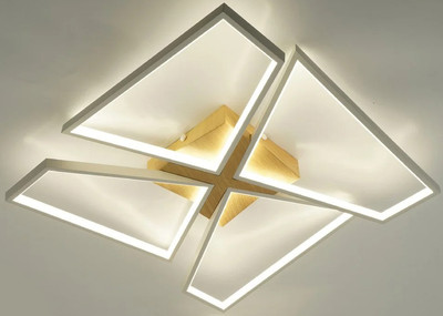 Люстра Estares Orlando 120W S-APP-550x550x90-WHITE/WOOD/WHITE-220-IP20