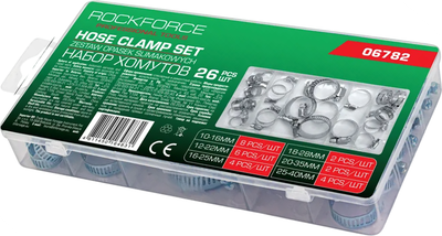 Набор хомутов червячных RockForce RF-06782 (62175), (26шт)
