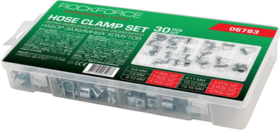 Набор хомутов червячных RockForce RF-06783 (62176), (30шт)