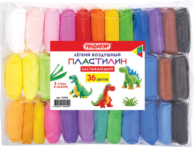 Пластилин легкий Пифагор 107041 (36цв)