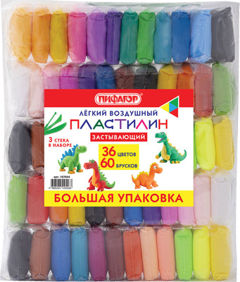 Пластилин легкий Пифагор 107044 (36цв)