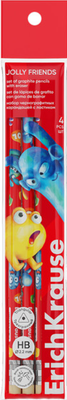 Набор простых карандашей Erich Krause Jolly Friends / 63327 (4шт)