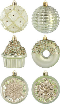 Набор елочных игрушек Волшебная страна Оливковый / 110455 (9шт)