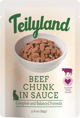 Влажный корм для кошек Teilyland Кусочки с говядиной в соусе (85г)
