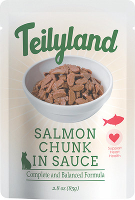 Влажный корм для кошек Teilyland Кусочки с лососем в соусе (85г)