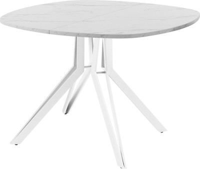 Обеденный стол AMC Elite Е21(800) D7 (белый/мрамор кристалл)