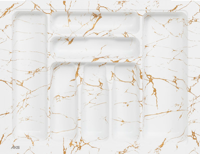 Органайзер для столовых приборов AKS 600 Marble 540x430 (бело-золотой мрамор)