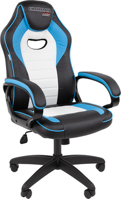 Кресло геймерское Chairman Game 16 экокожа (черный/голубой/белый)