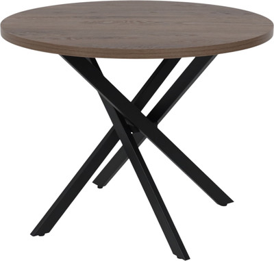 Обеденный стол Аврора Рига D950 (дуб гудзон шоколадный/черный)