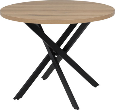 Обеденный стол Аврора Рига D950 (дуб сильверджек ореховый/черный)