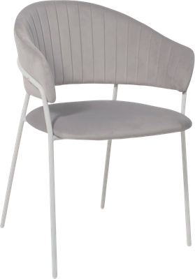 Стул Алвест AV 433 (светло-серый бархат H-09/белый)