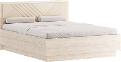 Двуспальная кровать Речицадрев Эстель 160x200 / Р395.03 (дуб 342/бежевый)