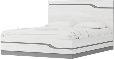 Двуспальная кровать Речицадрев Герда 180x200 / Р382.10 (сосна рокпорт лайт 543/титан)