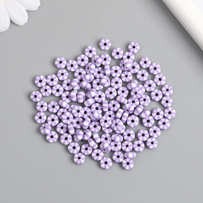 Набор бусин декоративных Арт Узор Колечки. Сиренево-белые полосы / 9897362