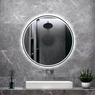 Зеркало Алмаз-Люкс Cairo Blaсk 80dh-6 (с подсветкой, датчиком движения и подогревом)