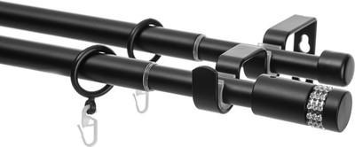 Карниз для штор Sundays Home Имидж Раздвижной 16/19мм 2-х ряд (черный матовый, 1.6-3м)