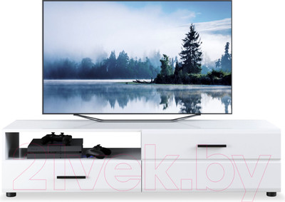 Тумба Империал Йорк 1д1ящ ПР (белый жемчуг/белый глянец)