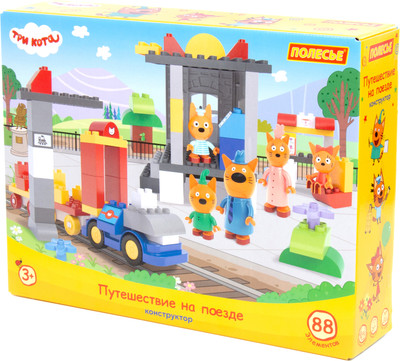 Конструктор Полесье Макси - Три кота. Путешествие на поезде / 94937
