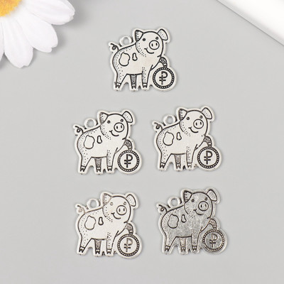 Набор подвесок декоративных Арт Узор Хрюшка с рублем / 10883619