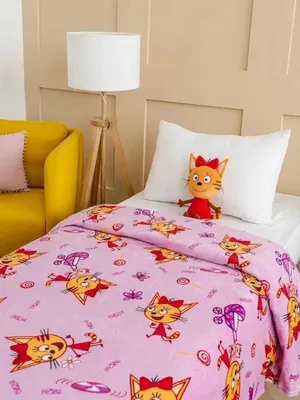 Плед Павлинка Три Кота Карамелька розовый 150x200