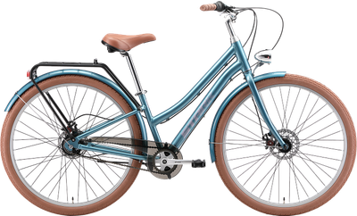 Велосипед STARK Comfort Lady 28 D 2025 (14.5, темно-бирюзовый/лавандовый, разобранный, в коробке)