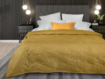 Покрывало BELLISSIMO Arti 210х230 / 2519100521-08Lt (листья золото)