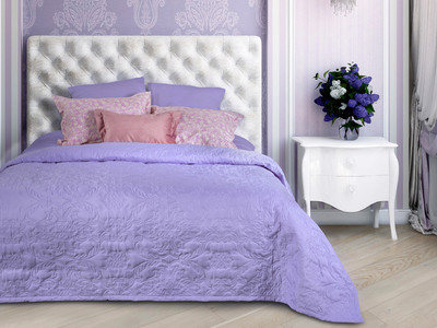 Покрывало BELLISSIMO Arti 210х230 / 2519100521-54Vn (вензель лиловый)