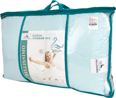 Одеяло BELLISSIMO Ультрастеп Лебяжий пух 200х220 / 121819506t (голубой)
