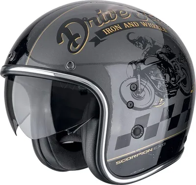Мотошлем Scorpion Exo Belfast Evo Drive Fast (L, серебристый/черный/золотой)