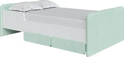 Односпальная кровать Proson Mika 90x200 (белый/Teddy 337 мятный)