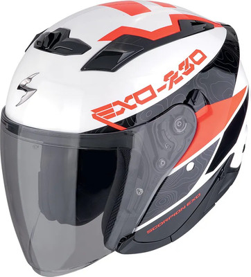 Мотошлем Scorpion Exo Exo-230 Band (XL, белый/черный/красный)