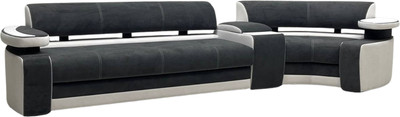 Диван угловой Петрамебель Марсель правый (темно-серый велюр/велюр белый)