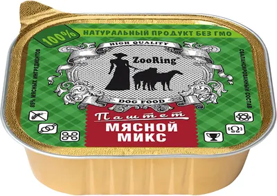 Влажный корм для собак ZooRing Паштет Мясной микс / 313369 (100г)