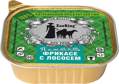 Влажный корм для собак ZooRing Паштет Фрикасе с Лососем / 551360 (100г)