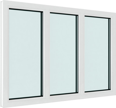 Окно ПВХ Rehau Деленное на 3 части глухое 2 стекла  (1850x1250x60)