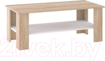 Журнальный столик Империал Стелс 115 (дуб сонома/белый)