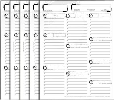 Набор бланков для настольной игры Pandora's Box Studio Листы заклинаний. Мидгард / 01PB161 (5шт)