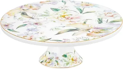 Блюдо для торта Elan Gallery Корнелия / 730837 (New Bone China)