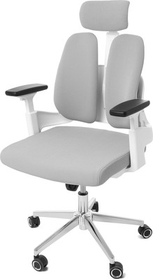 Кресло геймерское Jiqiao R6014 (белый/серый)