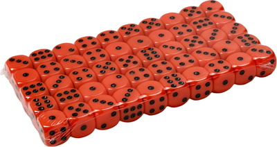 Набор кубиков для настольной игры Sima-Land 10613133 (50шт, красный)